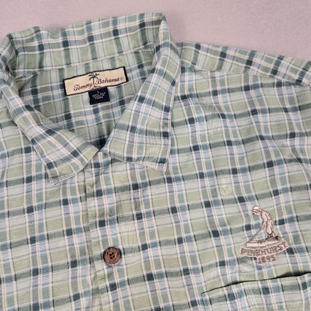 Tommy Bahama Silk Hawaiian Pinehurst Golf Shirt Button Short Sleeve Men’s Large